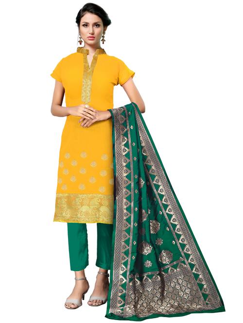 jacquard work unstitched suit set - 17956788 - Very Small Image - 1