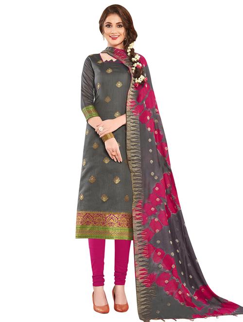 jacquard work unstitched suit set - 17956805 - Very Small Image - 1