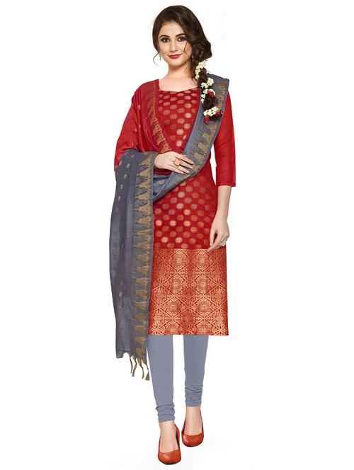 jacquard work unstitched suit set - 17956806 - Very Small Image - 1