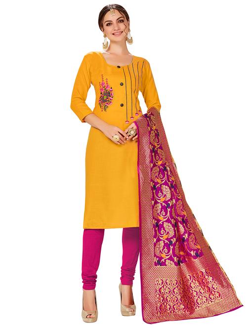 embroidered unstitched suit set - 17956809 - Very Small Image - 1