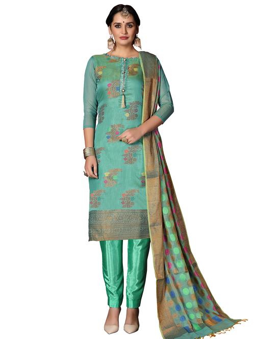 jacquard work unstitched suit set - 17956818 - Very Small Image - 1