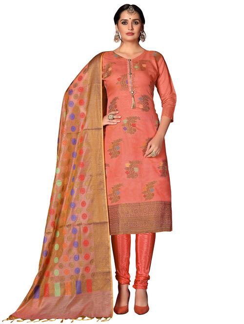jacquard work unstitched suit set - 17956819 - Very Small Image - 1