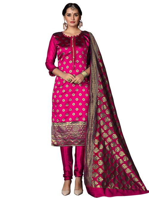 ethnic motifs unstitched suit set - 17956831 - Very Small Image - 1