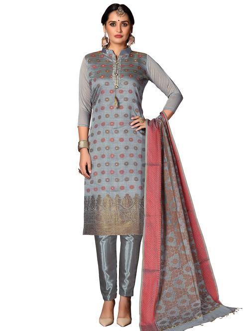 ethnic motifs unstitched suit set - 17956833 - Very Small Image - 1