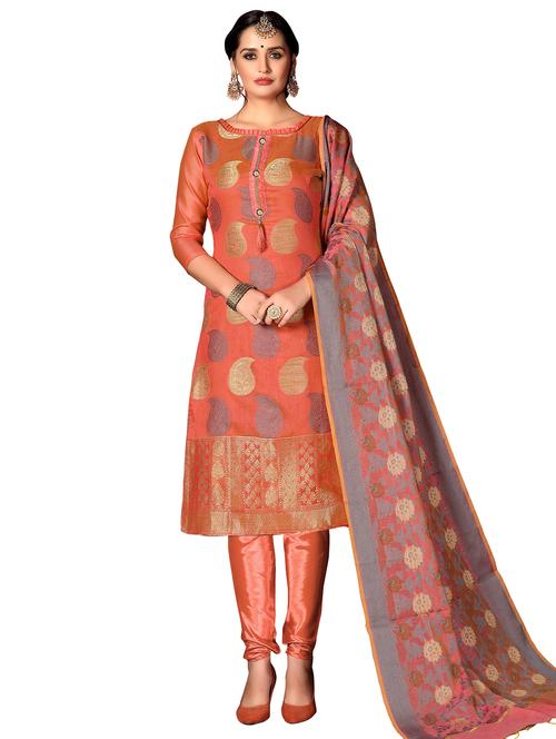 ethnic motifs unstitched suit set - 17956835 - Very Small Image - 1