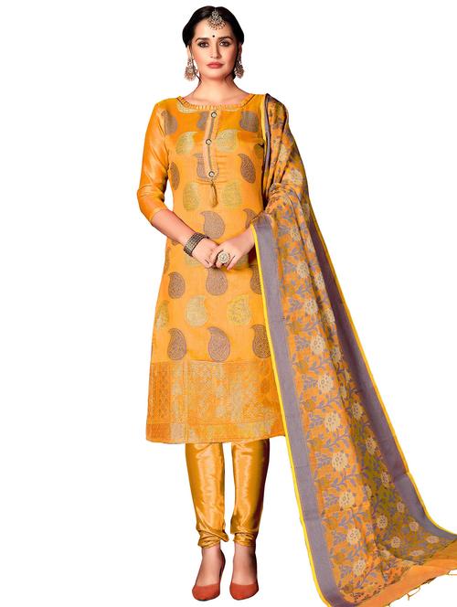 ethnic motifs unstitched suit set - 17956836 - Very Small Image - 1