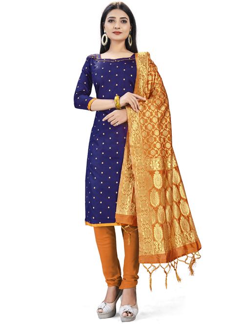 jacquard work unstitched suit set - 17957399 - Very Small Image - 1