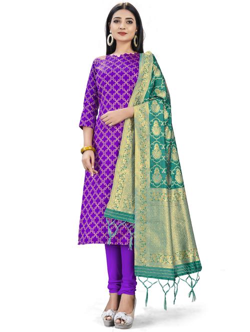 jacquard work unstitched suit set - 17957406 - Very Small Image - 1