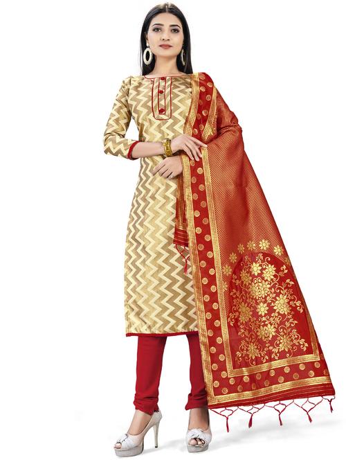 jacquard work unstitched suit set - 17957413 - Very Small Image - 1