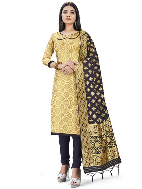 jacquard work unstitched suit set - 17957414 - Very Small Image - 1