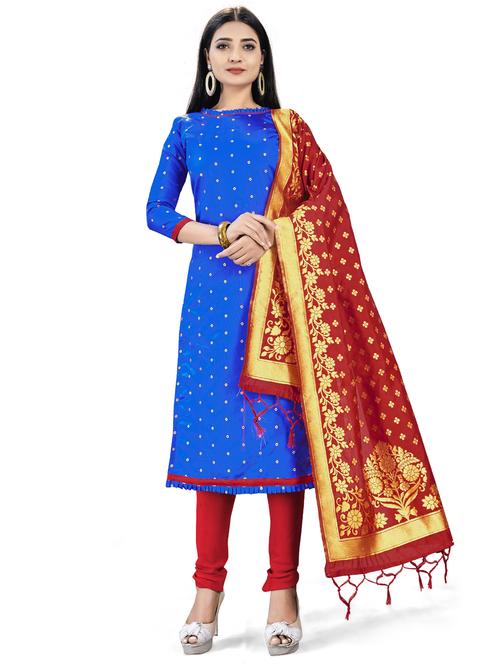jacquard work unstitched suit set - 17957416 - Very Small Image - 1