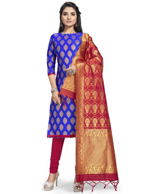 jacquard work unstitched suit set - 17957418 - Very Small Image - 1
