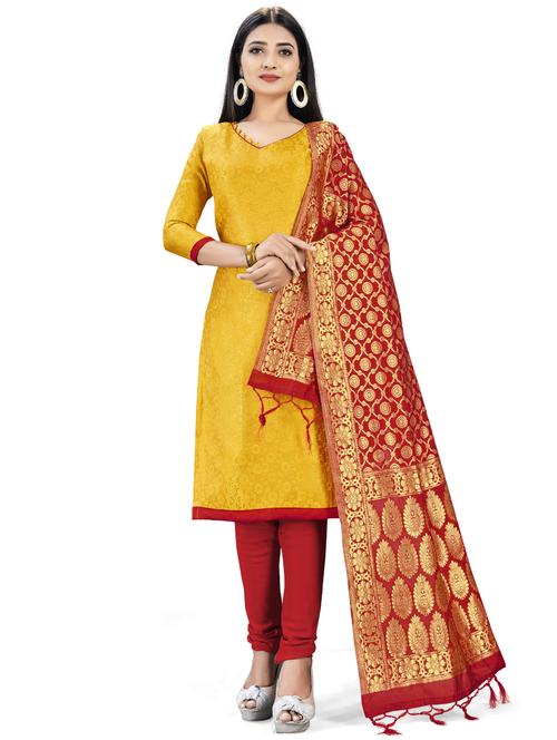 jacquard work unstitched suit set - 17957421 - Very Small Image - 1