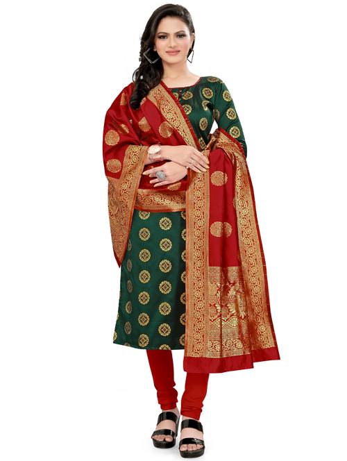 jacquard work unstitched suit set - 17957475 - Very Small Image - 1