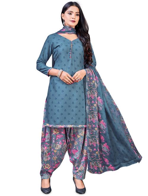 grey crepe unstitched suit - 17958077 - Very Small Image - 1