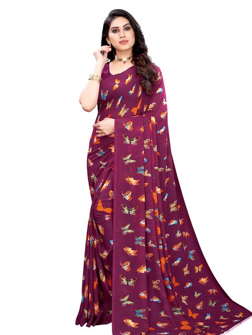 conversational printed saree with blouse - 17958263 - Very Small Image - 1