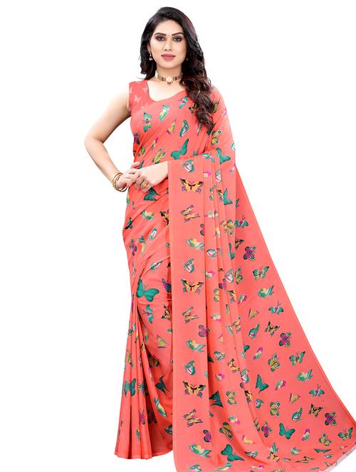 conversational printed saree with blouse - 17958264 - Very Small Image - 1