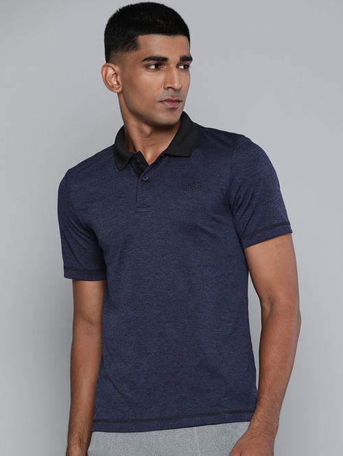 navy blue solid polo t-shirt - 17958590 - Very Small Image - 1