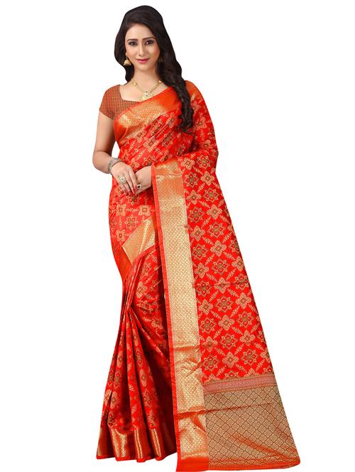 jacquard work woven saree with blouse - 17958660 - Very Small Image - 1