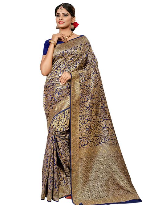 jacquard work woven saree with blouse - 17958693 - Very Small Image - 1