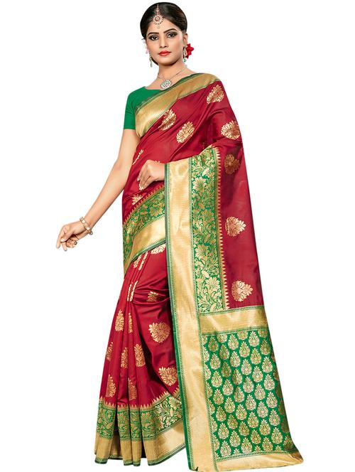 jacquard work woven saree with blouse - 17958697 - Very Small Image - 1