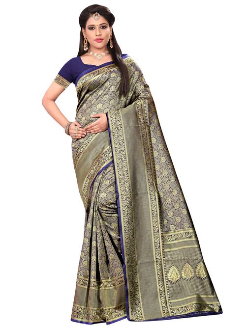 jacquard work woven saree with blouse - 17958702 - Very Small Image - 1