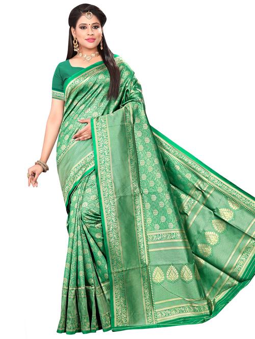 jacquard work woven saree with blouse - 17958703 - Very Small Image - 1