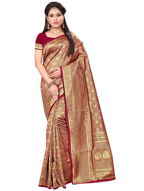 jacquard work woven saree with blouse - 17958705 - Very Small Image - 1