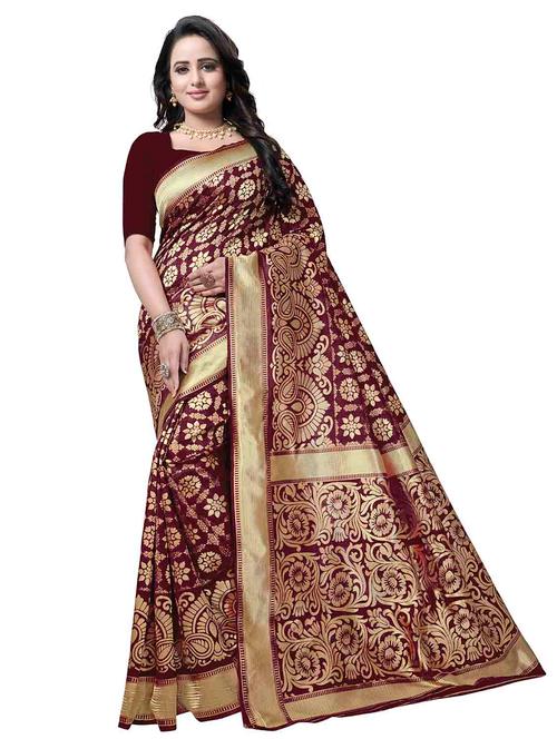 jacquard work woven saree with blouse - 17958716 - Very Small Image - 1