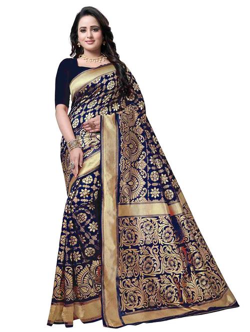 jacquard work woven saree with blouse - 17958717 - Very Small Image - 1