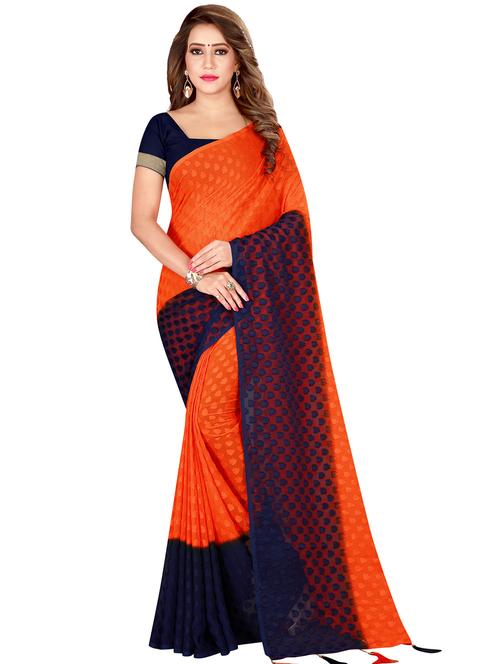 jacquard work woven saree with blouse - 17958726 - Very Small Image - 1