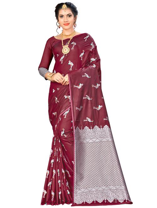 jacquard work woven saree with blouse - 17958737 - Very Small Image - 1