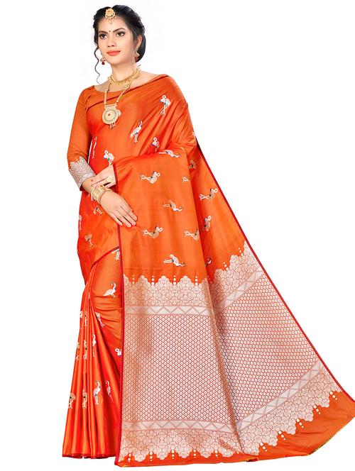 jacquard work woven saree with blouse - 17958738 - Very Small Image - 1