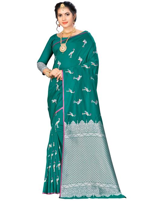 jacquard work woven saree with blouse - 17958739 - Very Small Image - 1