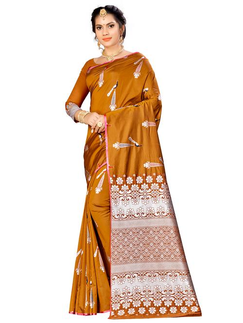 jacquard work woven saree with blouse - 17958740 - Very Small Image - 1
