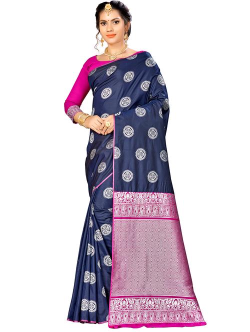 jacquard work woven saree with blouse - 17958745 - Very Small Image - 1