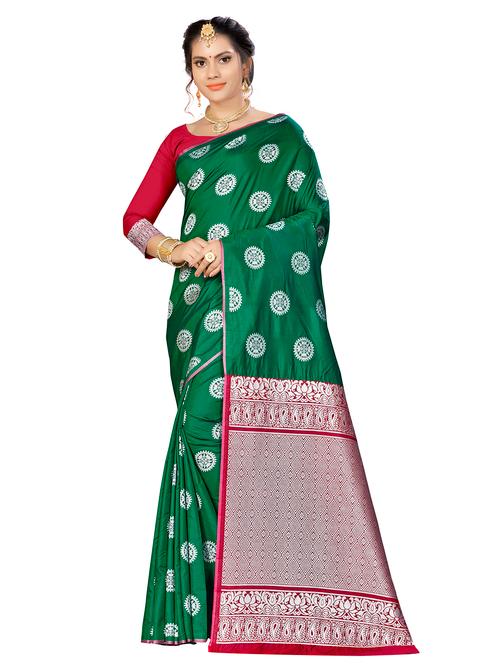jacquard work woven saree with blouse - 17958748 - Very Small Image - 1