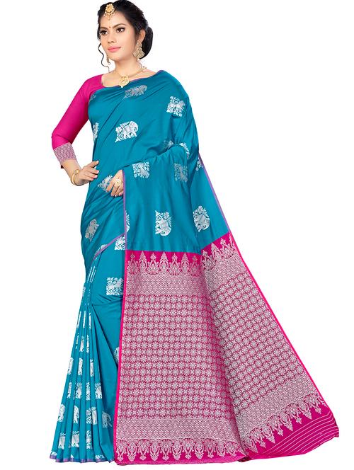 jacquard work woven saree with blouse - 17958750 - Very Small Image - 1