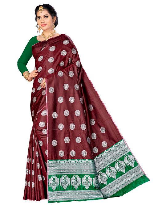 jacquard work woven saree with blouse - 17958753 - Very Small Image - 1