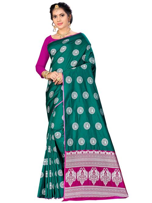 jacquard work woven saree with blouse - 17958758 - Very Small Image - 1