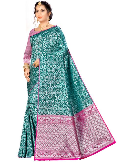 jacquard work woven saree with blouse - 17958764 - Very Small Image - 1