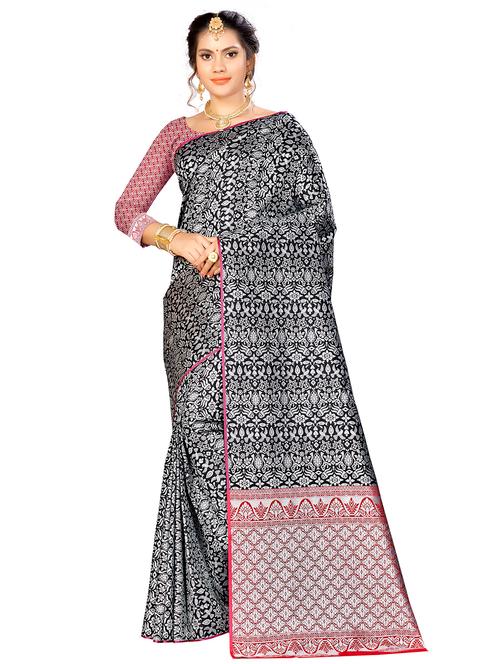 jacquard work woven saree with blouse - 17958768 - Very Small Image - 1