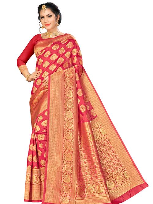 jacquard work woven saree with blouse - 17958773 - Very Small Image - 1