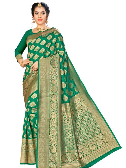 jacquard work woven saree with blouse - 17958777 - Very Small Image - 1
