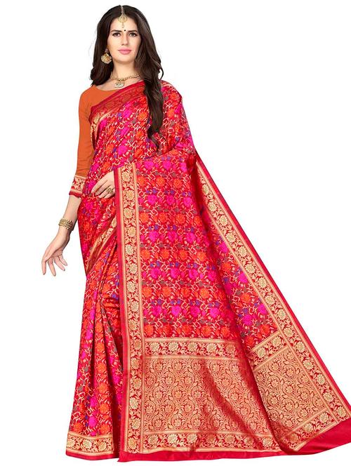 jacquard work woven saree with blouse - 17958791 - Very Small Image - 1
