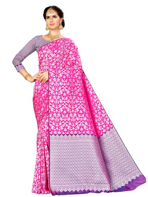 jacquard work woven saree with blouse - 17958798 - Very Small Image - 1