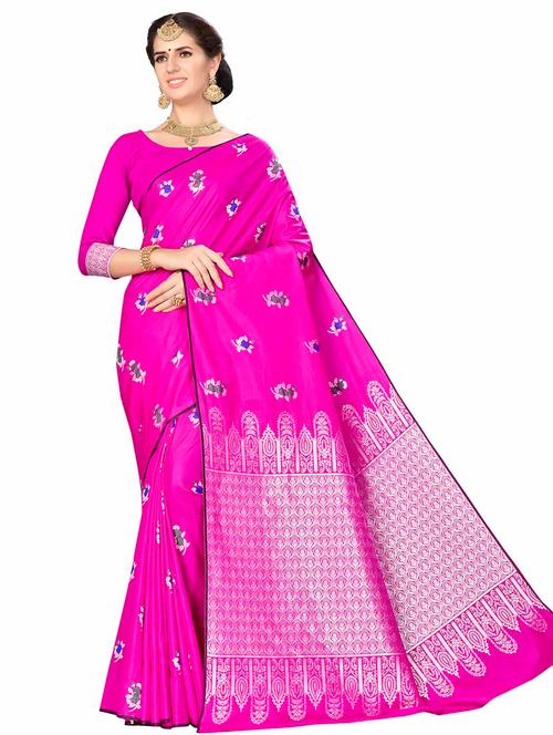 jacquard work woven saree with blouse - 17958804 - Very Small Image - 1