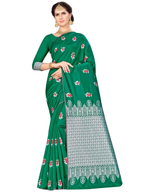 jacquard work woven saree with blouse - 17958806 - Very Small Image - 1