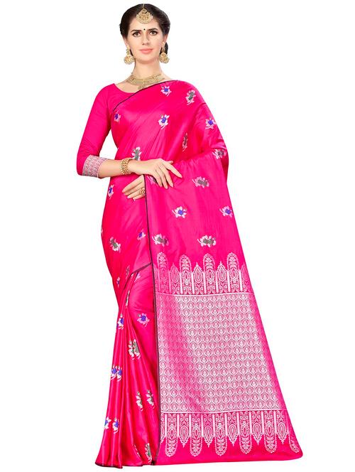 jacquard work woven saree with blouse - 17958807 - Very Small Image - 1