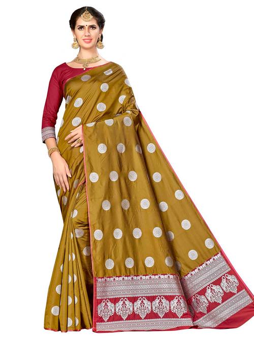 jacquard work woven saree with blouse - 17958810 - Very Small Image - 1